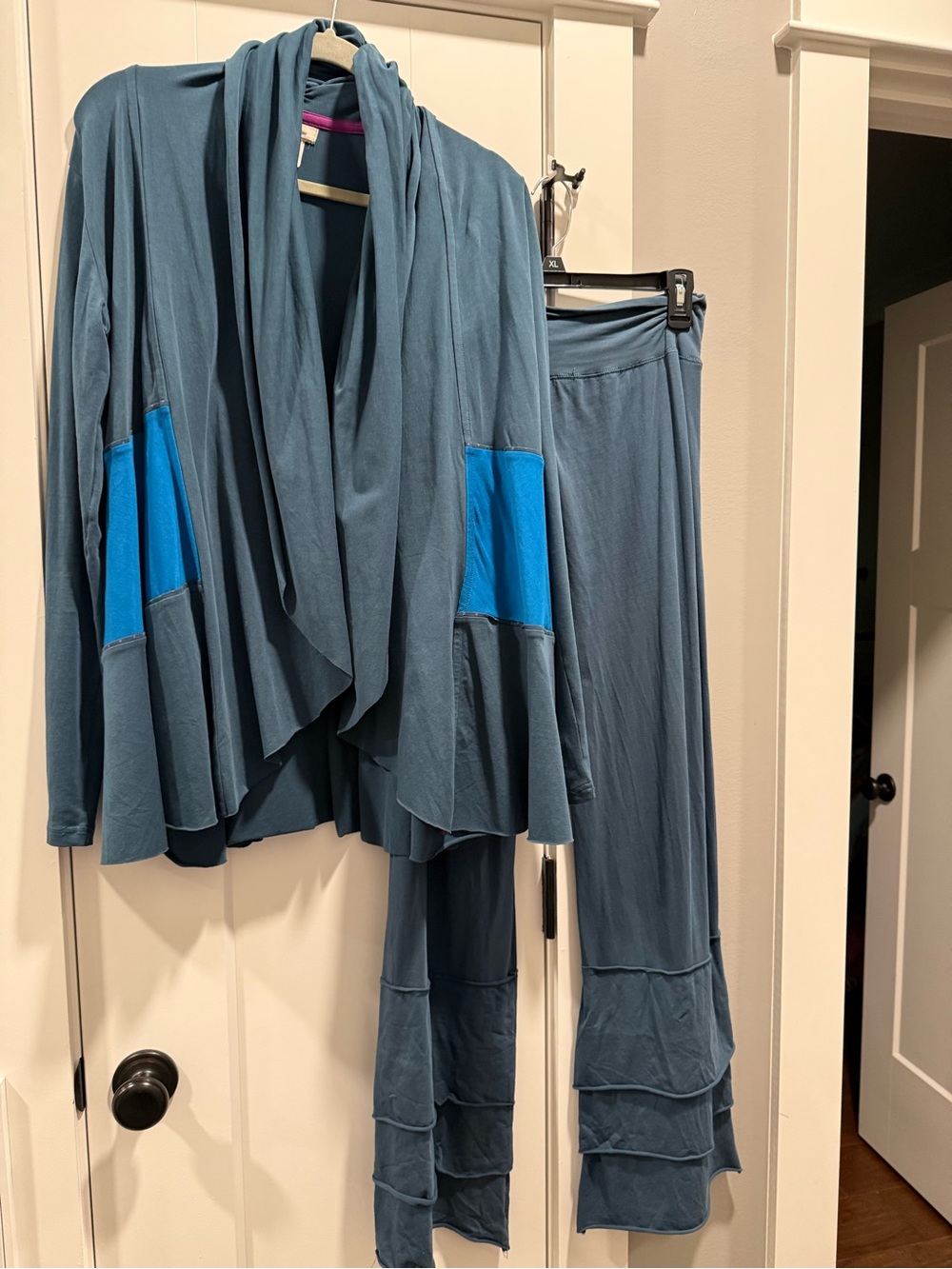 Matilda Jane Blue Finn Pants with Draped Cardigan